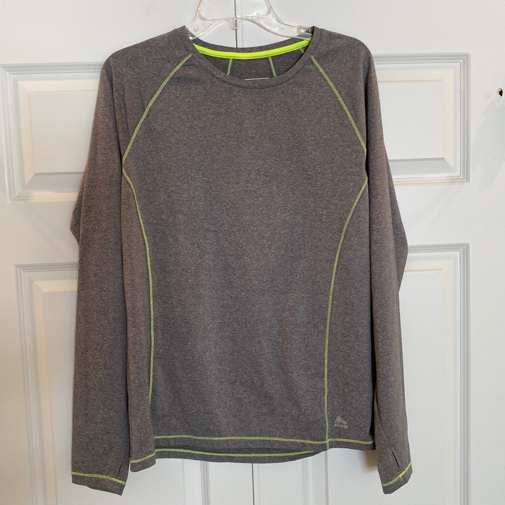 RBX Performance Long Sleeve Layering‎ Shirt - Large - Gray and Neon - EUC
